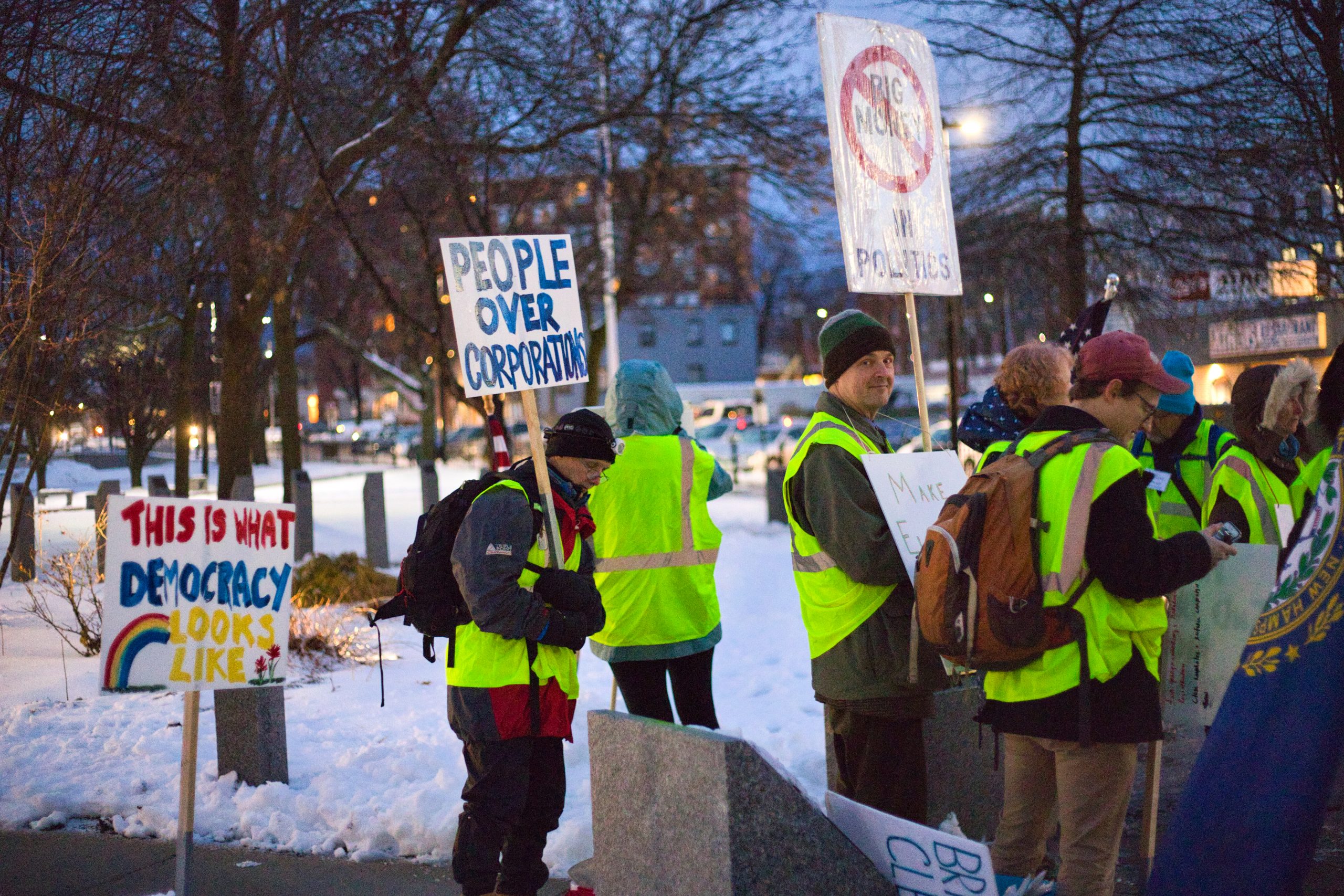 “MAKE ELECTIONS FAIR AGAIN”: PROTEST AGAINST BIG MONEY IN POLITICS RETURNS TO NEW HAMPSHIRE