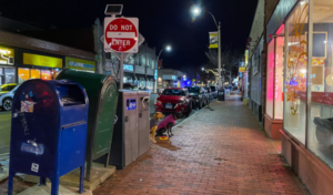 "Night Dogs. Davis Square, Somerville, Massachusetts, December 2022.” Photo by Jason Pramas. Copyright 2022 Jason Pramas.